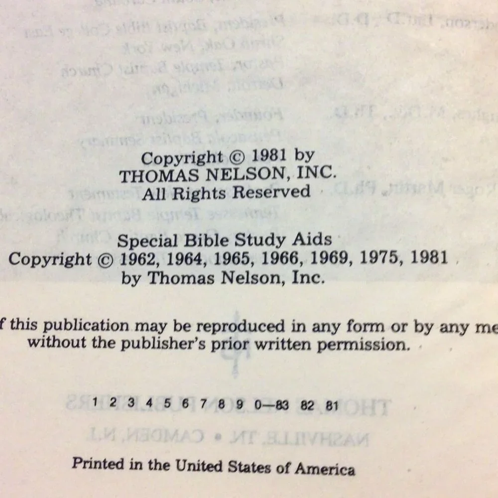 Vintage, Rare Rice Reference Bible, Christian Religion Classic